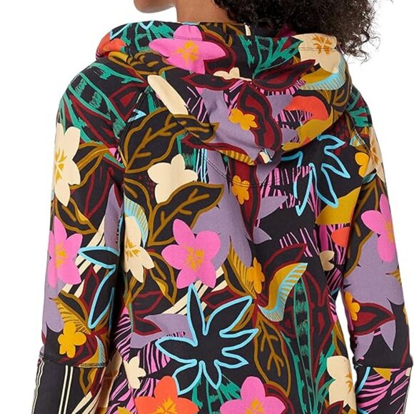 Johnny Was Wild Pullover Hoodie Sweatshirt Cotton Floral Shirt Top Pink Black NW - Picture 7 of 7